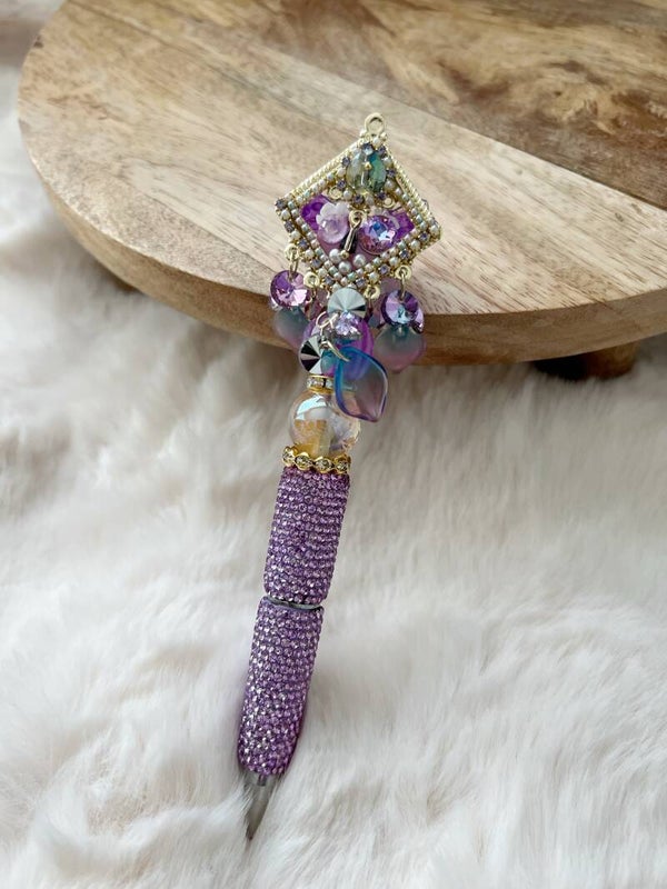 Premium Kralenpen Crystal Purple