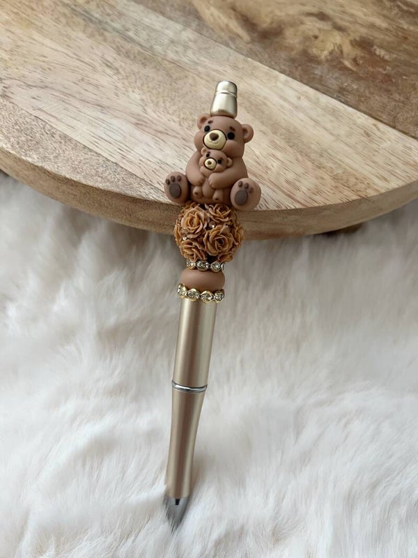 Luxe Kralenpen Beertje Beige