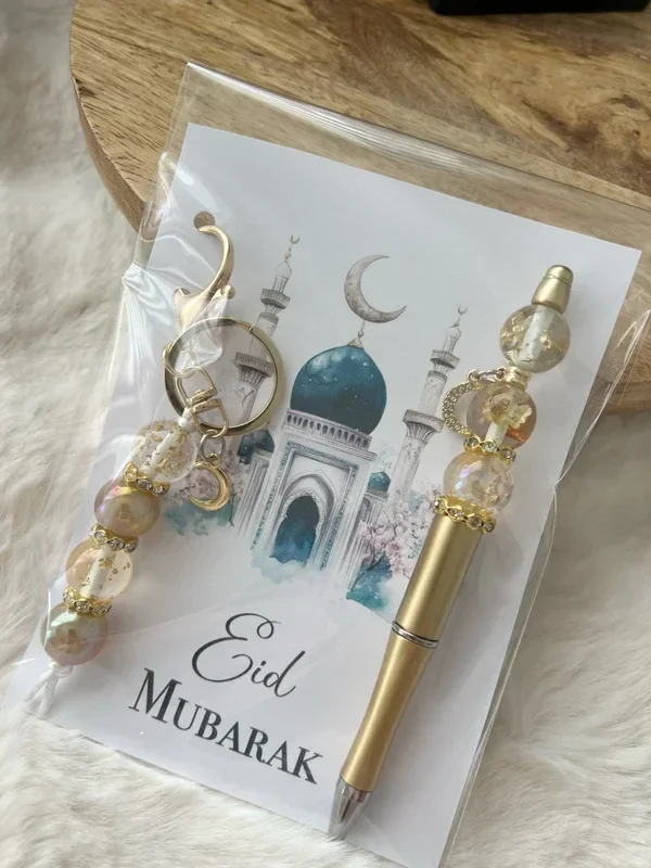 Eid cadeauset - Pen & sleutelhanger | Handgemaakt Offerfeest cadeau