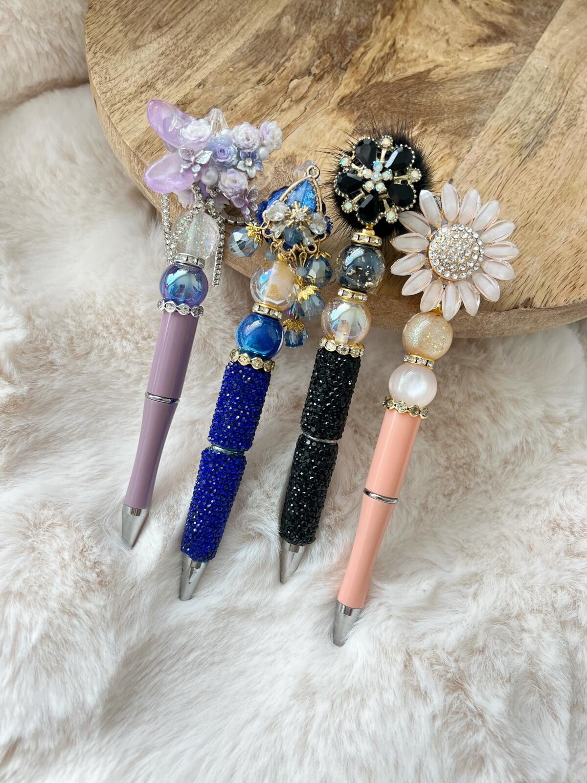 Premium kralenpen met luxe topper en decoratieve kralen handgemaakt