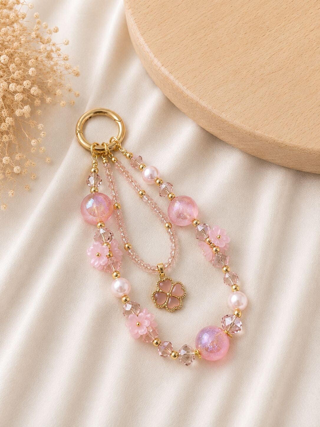 3-in-1 Accessoire Crystal Bloem Roze
