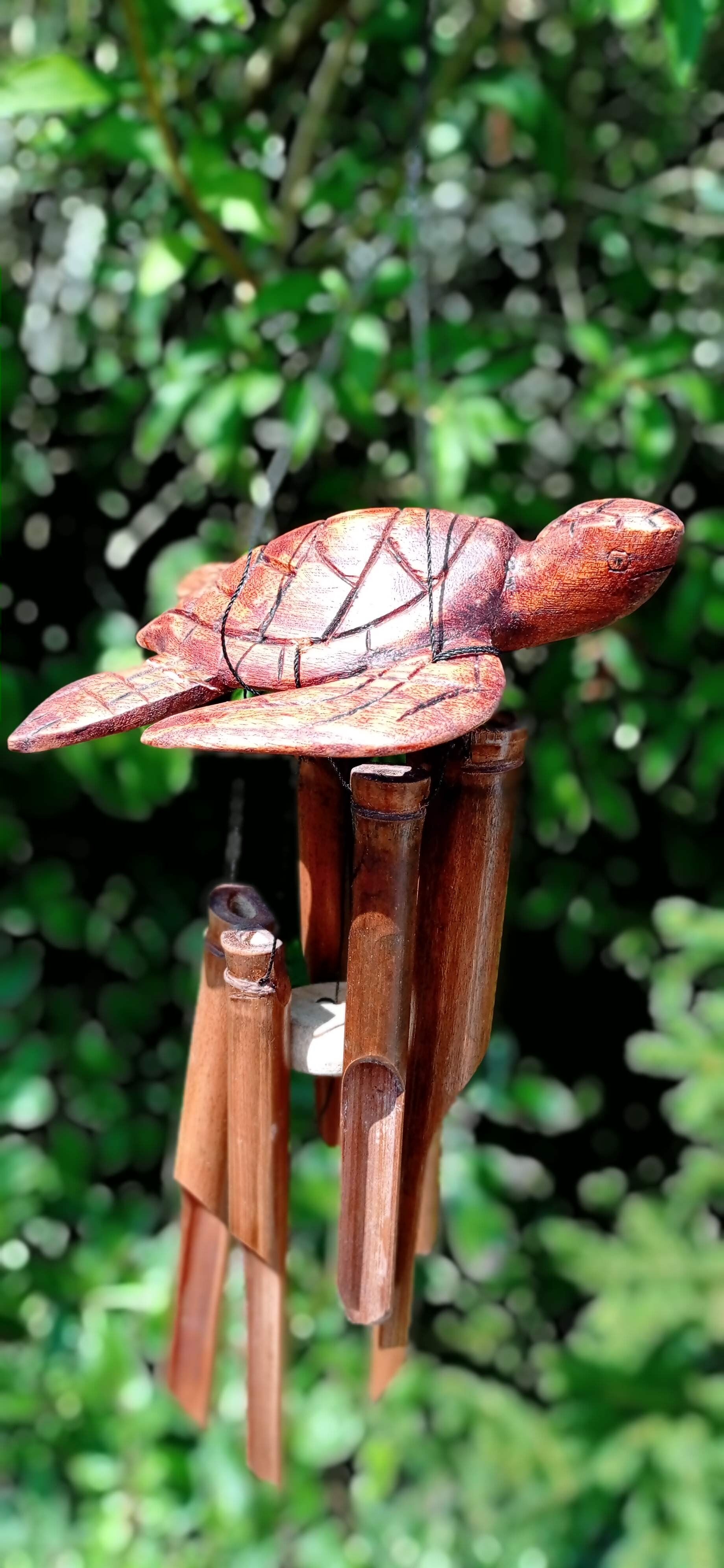 Carillon bambou tortue en bois