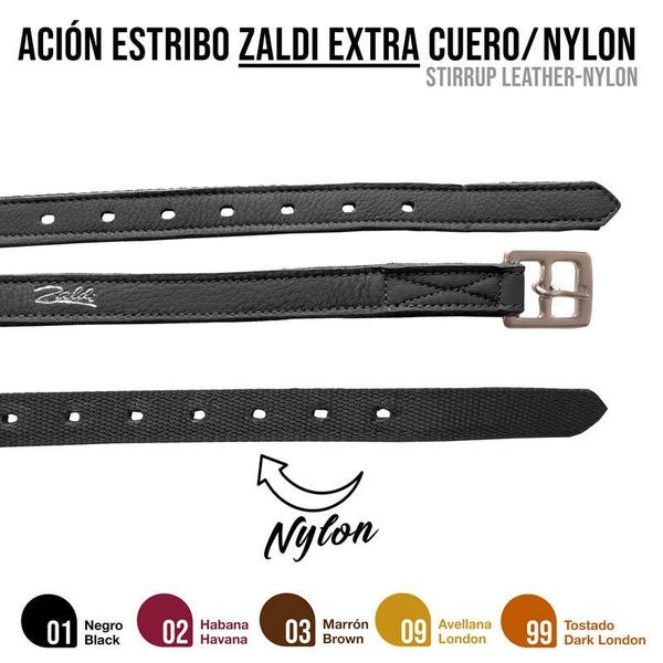 ACIÓN ESTRIBO EXTRA CUERO/NYLON