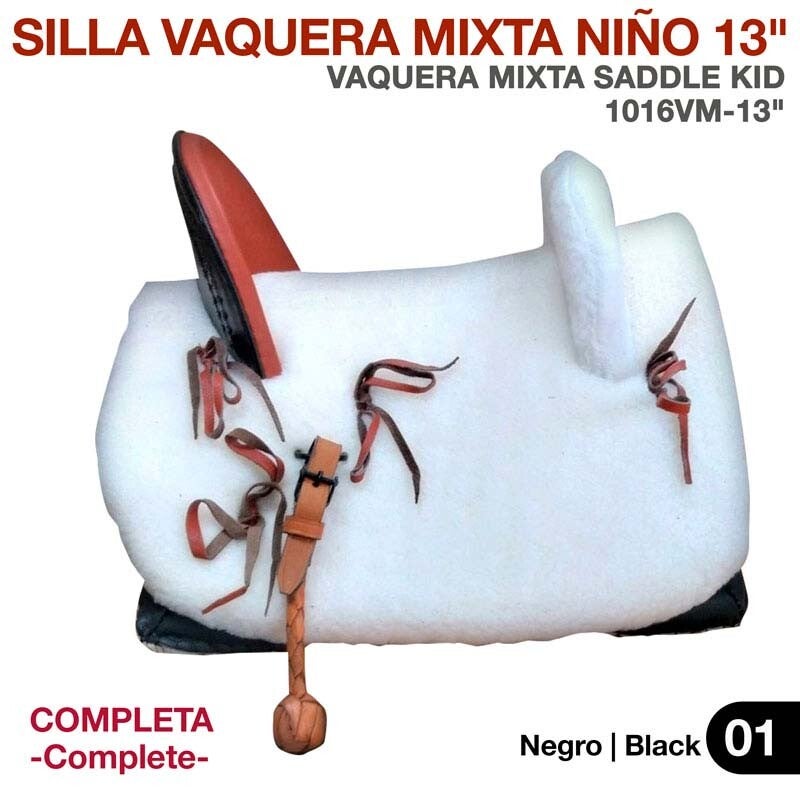 SILLA VAQUERA MIXTA NIÑO 13" (32cm) COMPLETA