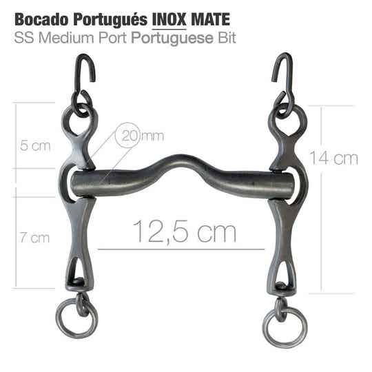 BOCADO PORTUGUÉS 2D INOX MATE 12.5CM
