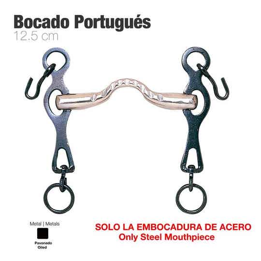 BOCADO PORTUGUÉS EMBOCADURA ACERO PIERNA NEGRA 12.5CM