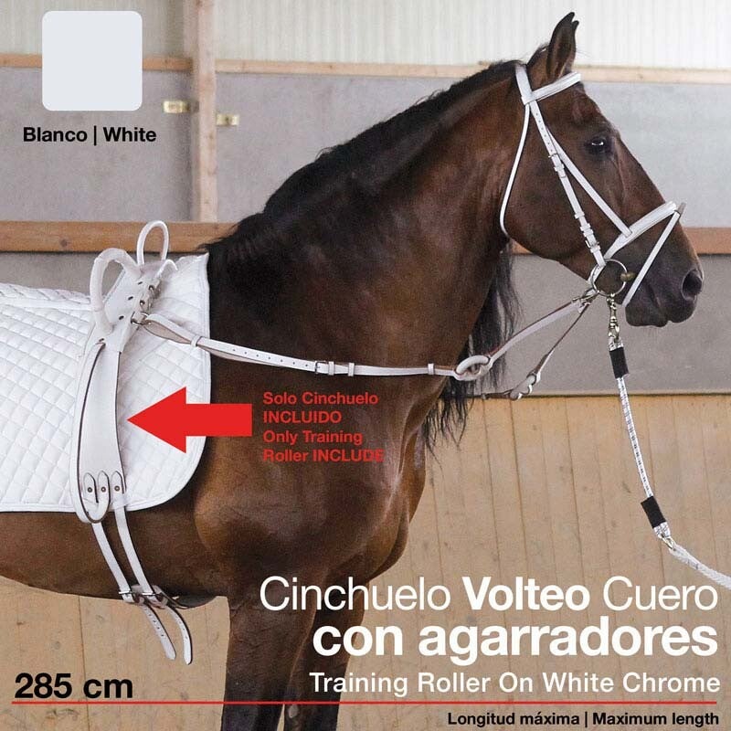 CINCHUELO VOLTEO CUERO CON AGARRADORES 0693 BLANCO