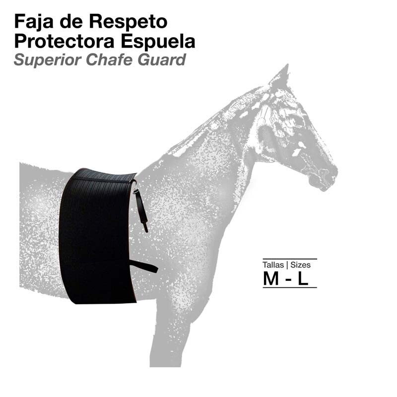 FAJA DE RESPETO PROTECTORA ESPUELA NEGRO
