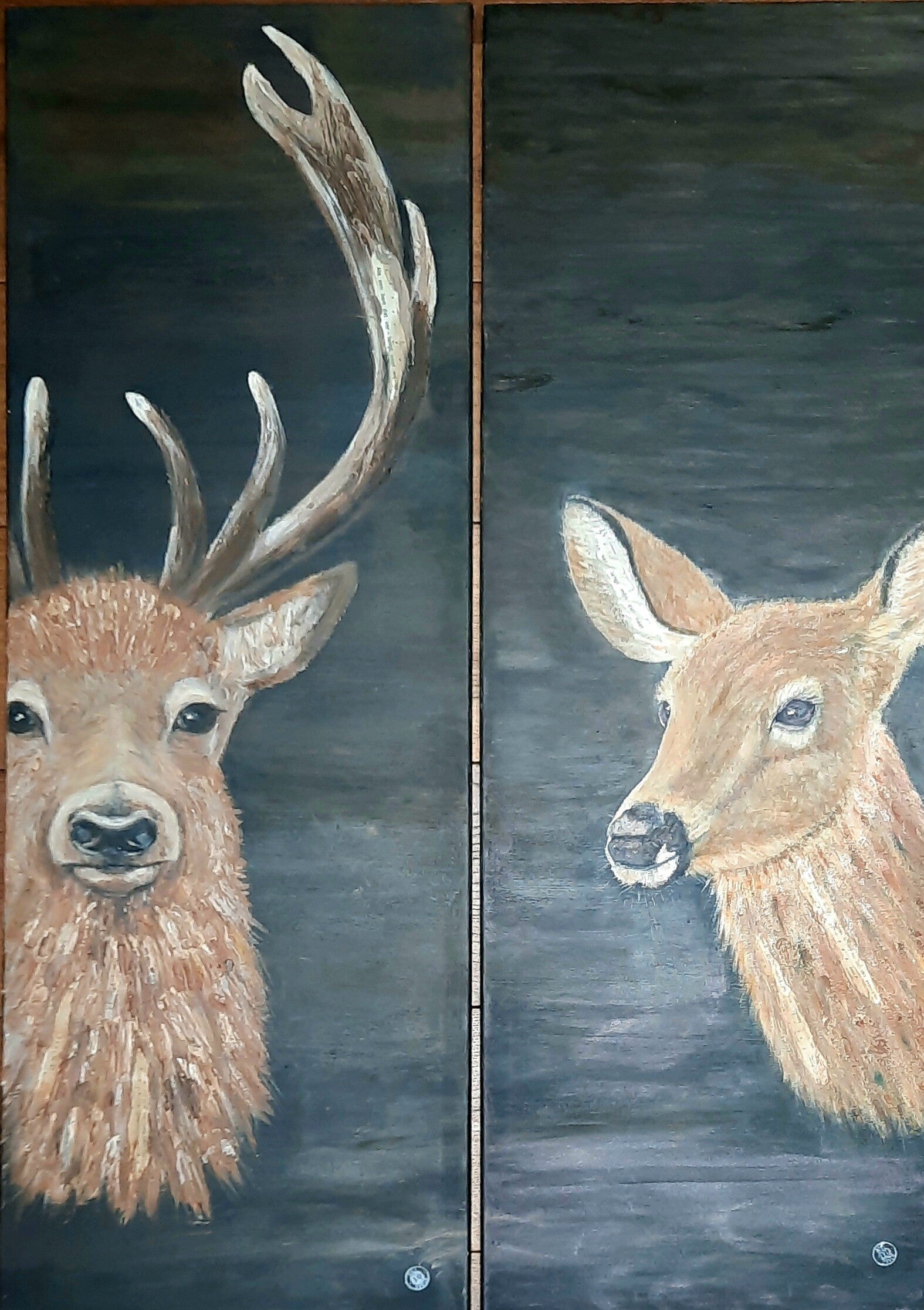 HERTEN tweeluik, met tekst erin verwerkt.