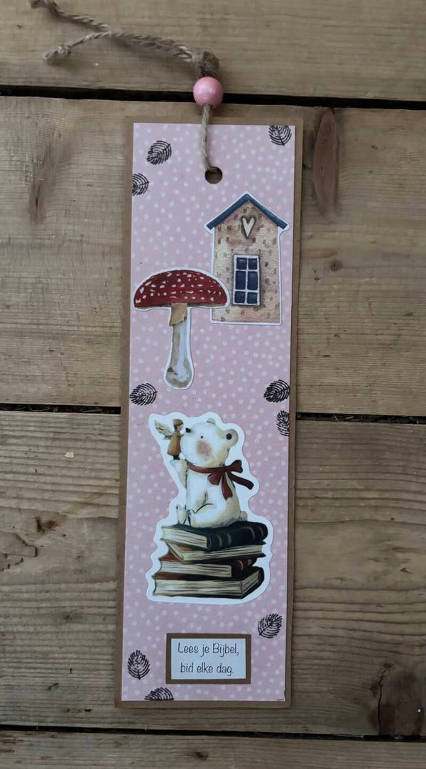 Handgemaakte kinderboekenlegger: Lees je Bijbel etc