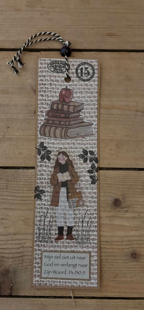 Handgemaakte boekenlegger: mijn ziel ziet uit etc