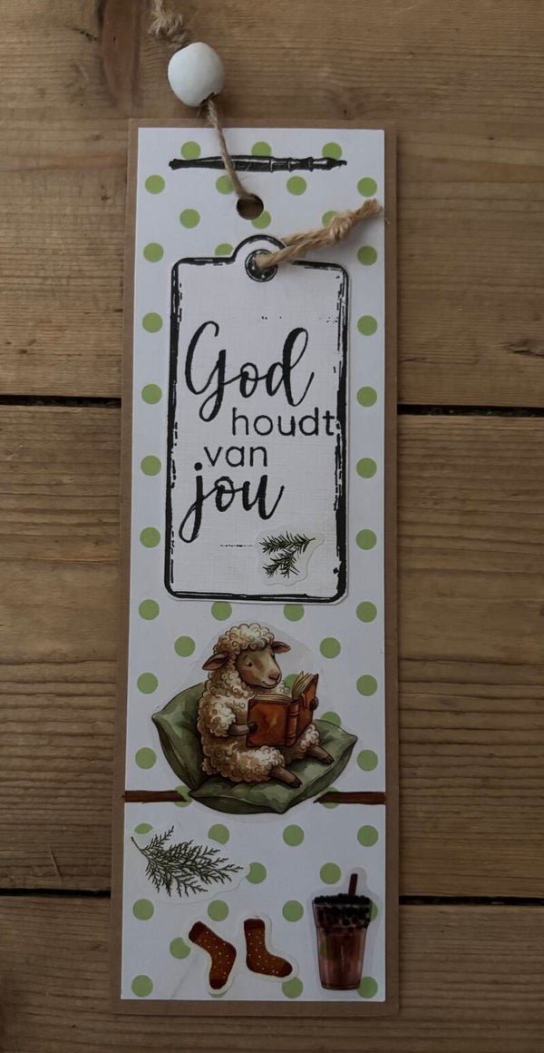 Handgemaakte Kinderboekenlegger: God houdt van jou