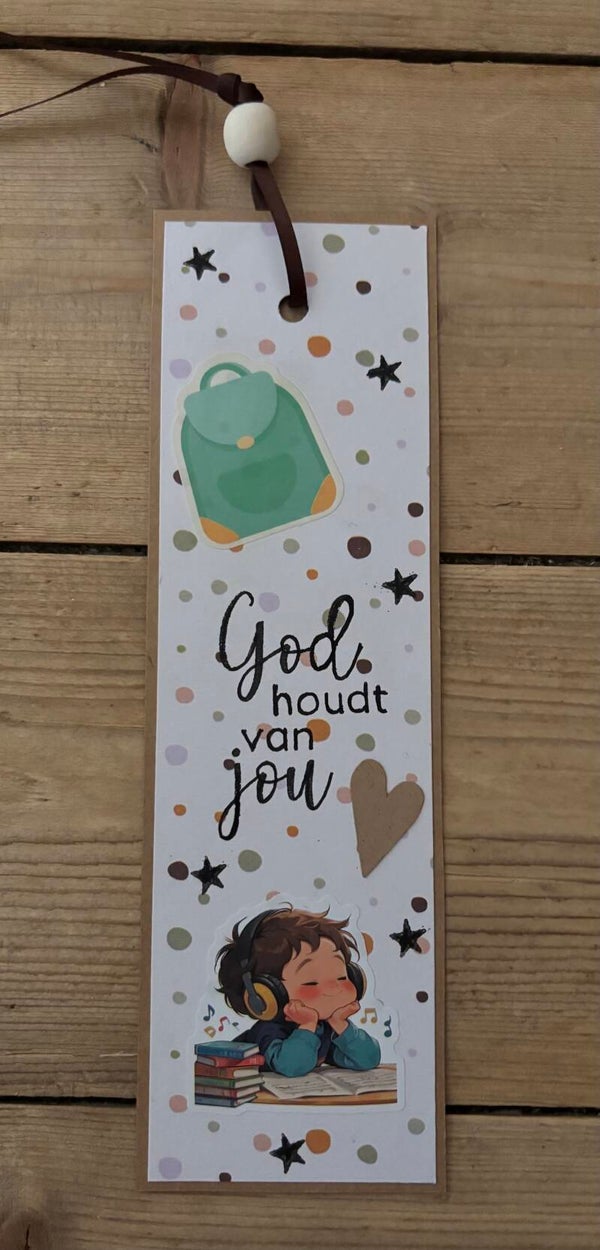 Handgemaakte kinderboekenlegger: God houdt van jou