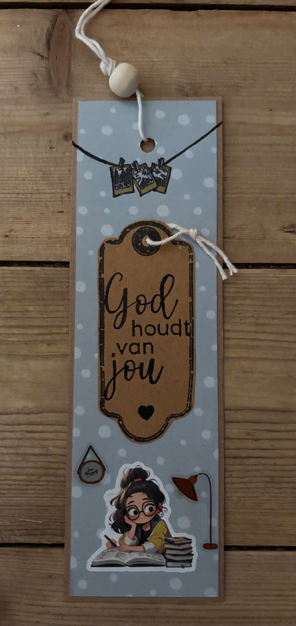 Handgemaakte Kinderboekenlegger: God houdt van jou
