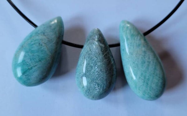Doorboorde hanger Amazoniet ca. 4 cm Amazonite