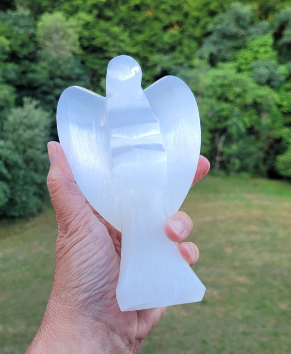 Engel Witte Seleniet/ Satijnspaat 15 cm ca. 700 gr. Selenite