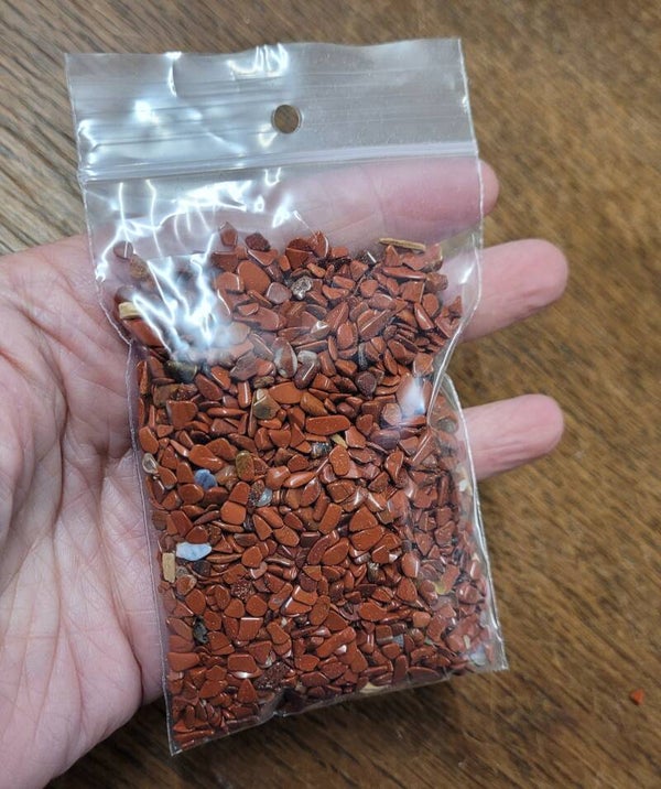 Split Rode Jaspis, zeer fijn 100 gr Red Jasper trommelsteentjes