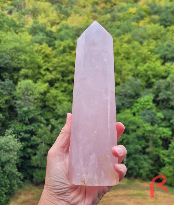Grote Punt Rozekwarts geslepen toren Rosenquarz Obelisk Rosequartz 14,5- 19 en 22 cm
