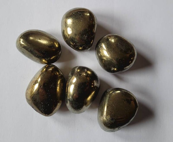 Grote trommelsteen Chalcopyriet, ca. 3 cm 35 gr. Chalcopyrit, chalcopyrite