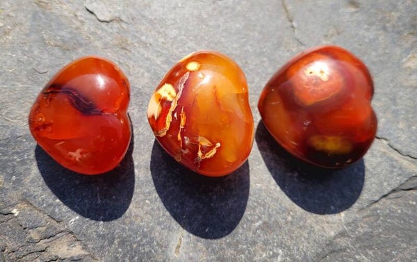 Hart Carneool 4 cm Herz Karneol, Heart Carnelian Carneol
