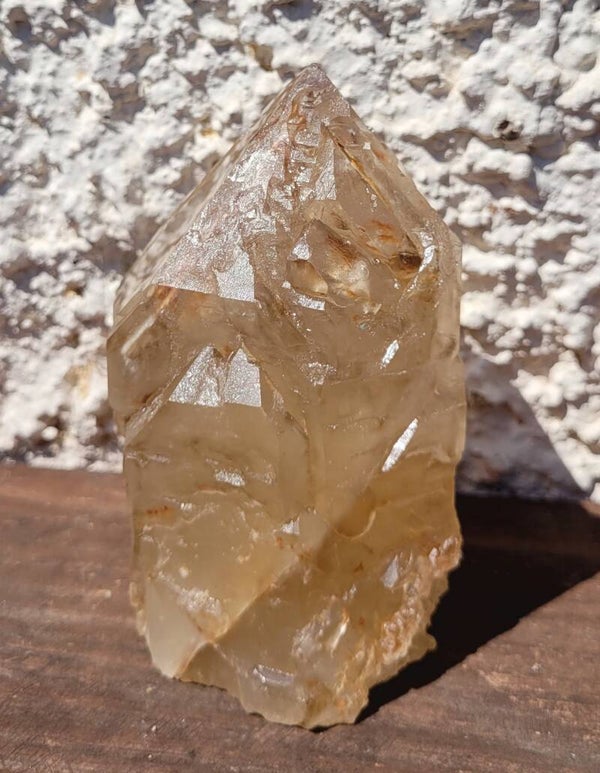 Elestiaalkwarts/ skeletkwarts ruwe punt 645 gr. 12 cm Elestialquarz Skeletquarz, Elestialquartz, Skeletquartz