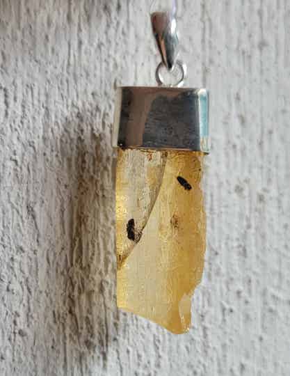 Zilver hanger ruwe Barnsteen 4 cm Silber Anhänger roh Bernstein, Silver pendant rough Amber