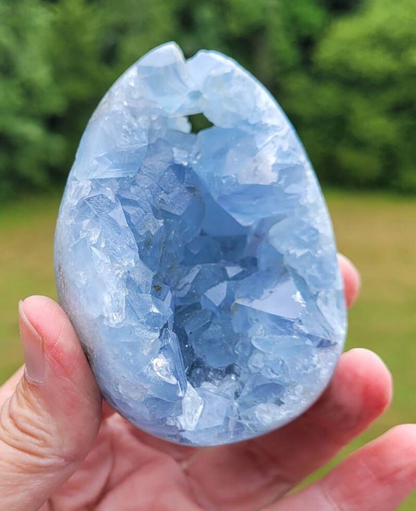 Ei Celestien 396 gr. 8,5 cm Ei Celestin, Coelestin, Egg Celestine