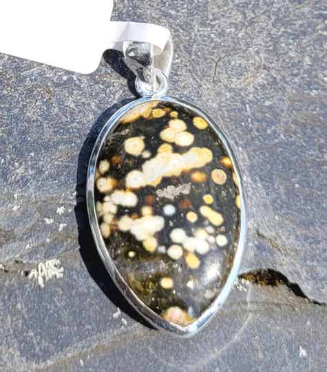 Zilver hanger Oceaan Jaspis 3,3 cm Ozean Jaspis Silber Anhänger,  Silver pendant  Ocean Jasper