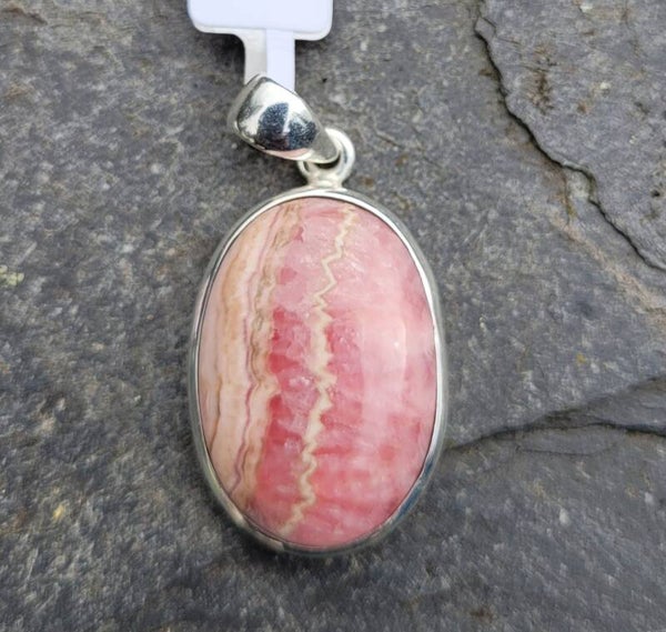 Zilver hanger Rhodochrosiet 2,5 cm Silber Anhänger Rhodochrosit,  Silver pendant Rhodochrosite