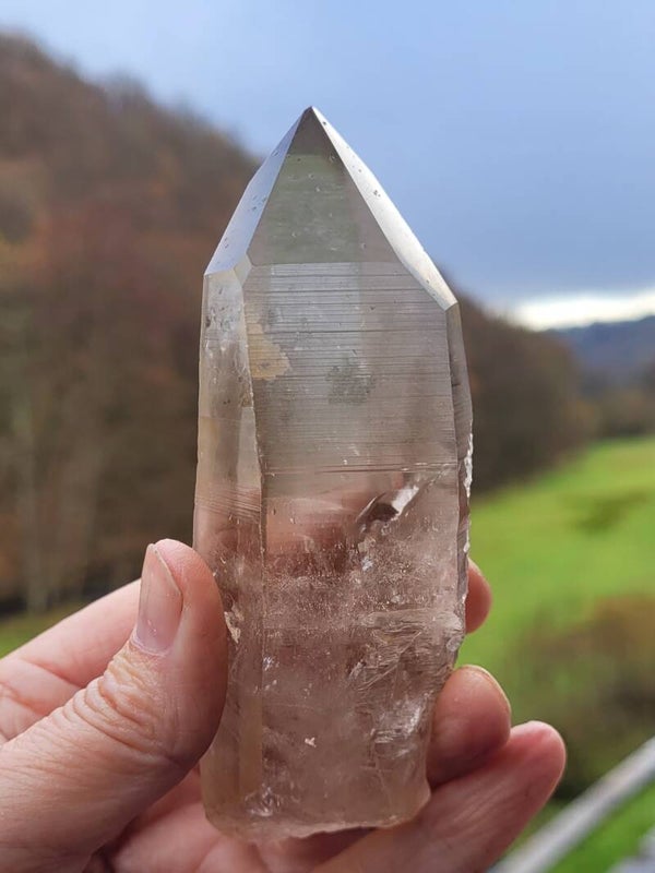 Groot Lemurisch rookkwarts kristal 199 gr. 11 cm Groß Lemurian Kristall, Big Lemurian crystal