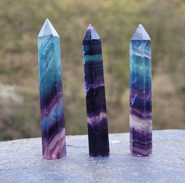 Toren Fluoriet 7 cm Fluorit Turm, Fluorite Wand, Obelisk
