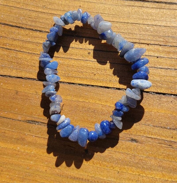 Blauwe kwarts Splitarmand, Blaue quarz splitterarmband, Bracelet Blue quartz