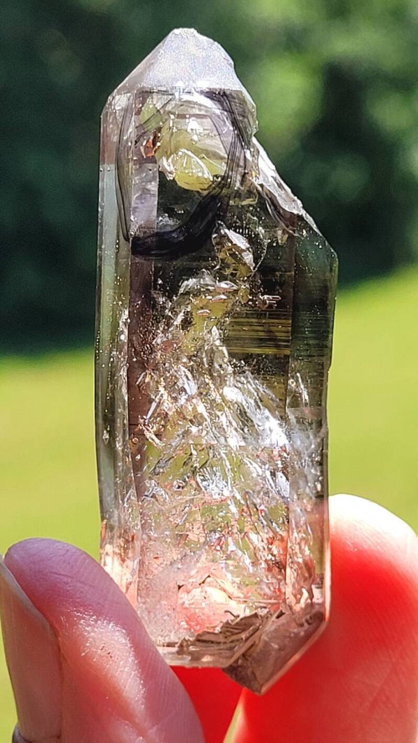 Brandberg Smokey 4x Enhydro 18 gr. 5 cm Rookkwarts Enhydro Rauchquarz