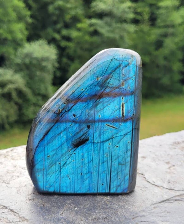 Flash Labradorit skulptur 626 gr. 10 cm Flash blue Labradoriet, Labradorite sculpture