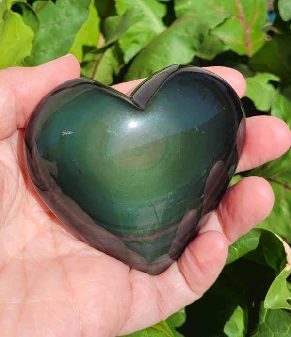 Regenbogen Obsidian Herz 174 gr. 7,5 cm Rainbow Obsidian, Regenboog Obsidiaan hart