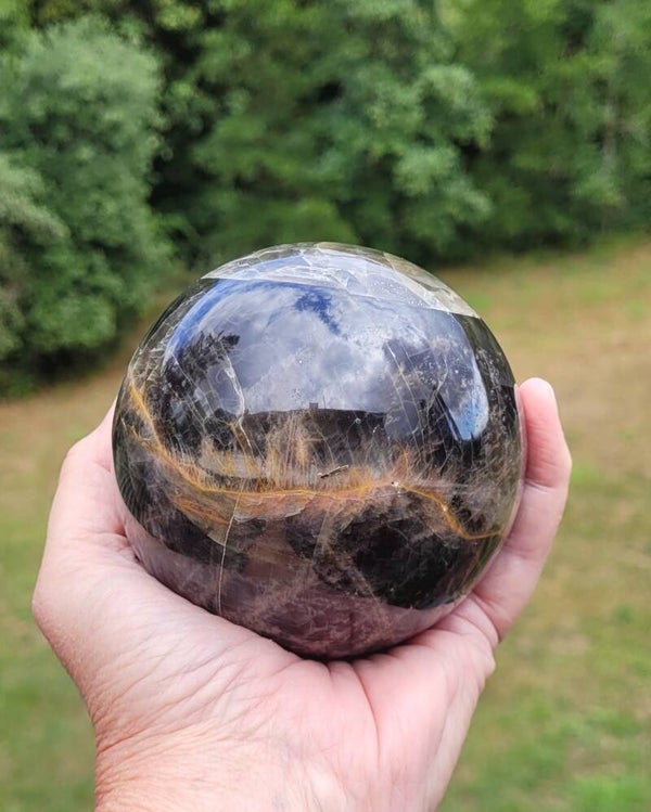 Bol Zwarte Maansteen 1048 gr. 9 cm Kugel Schwarze Mondstein, Sphere Nlack Moonstone