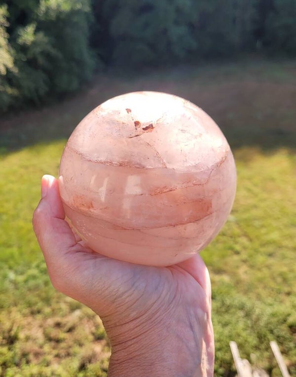 Grote Hematietkwarts bol 1,6 kg 12 cm hämatoidquarz kugel, hematoïdquartz sphere