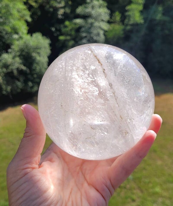 Grote bol Bergkristal, 1,7 kg 10,5 cm Quartz sphere, Große Kugel Quarz