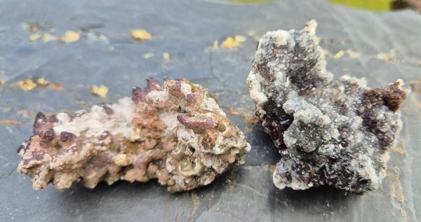 2 pc. Dogtooth Calciet, Fluoriet Aragoniet, ca. 5,5 cm 2st. Hundezahn Calcit, Fluorit, Aragonit