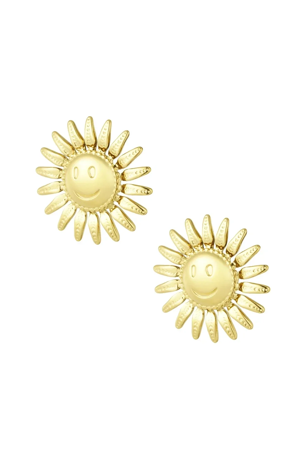 Smiley sunny earring - Goud