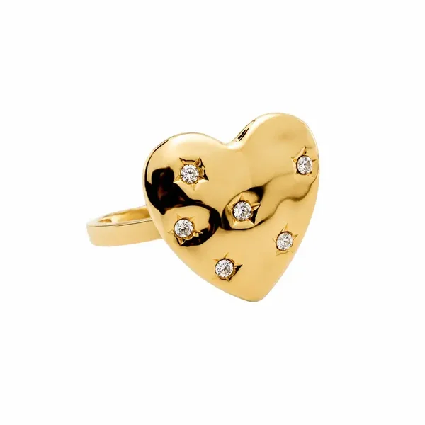 Hartjes ring met diamantjes