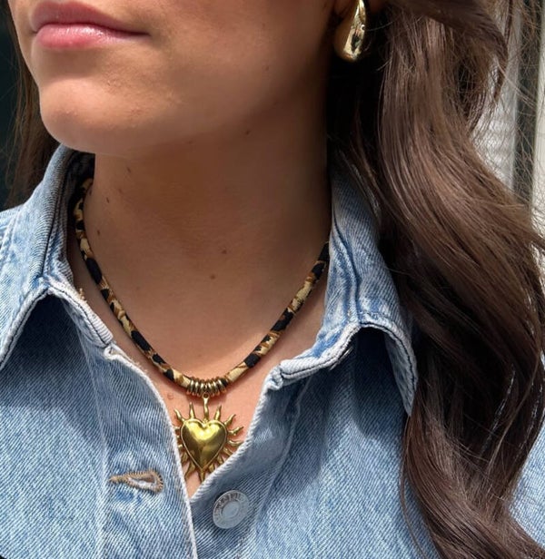 Rivia panter ketting met hart