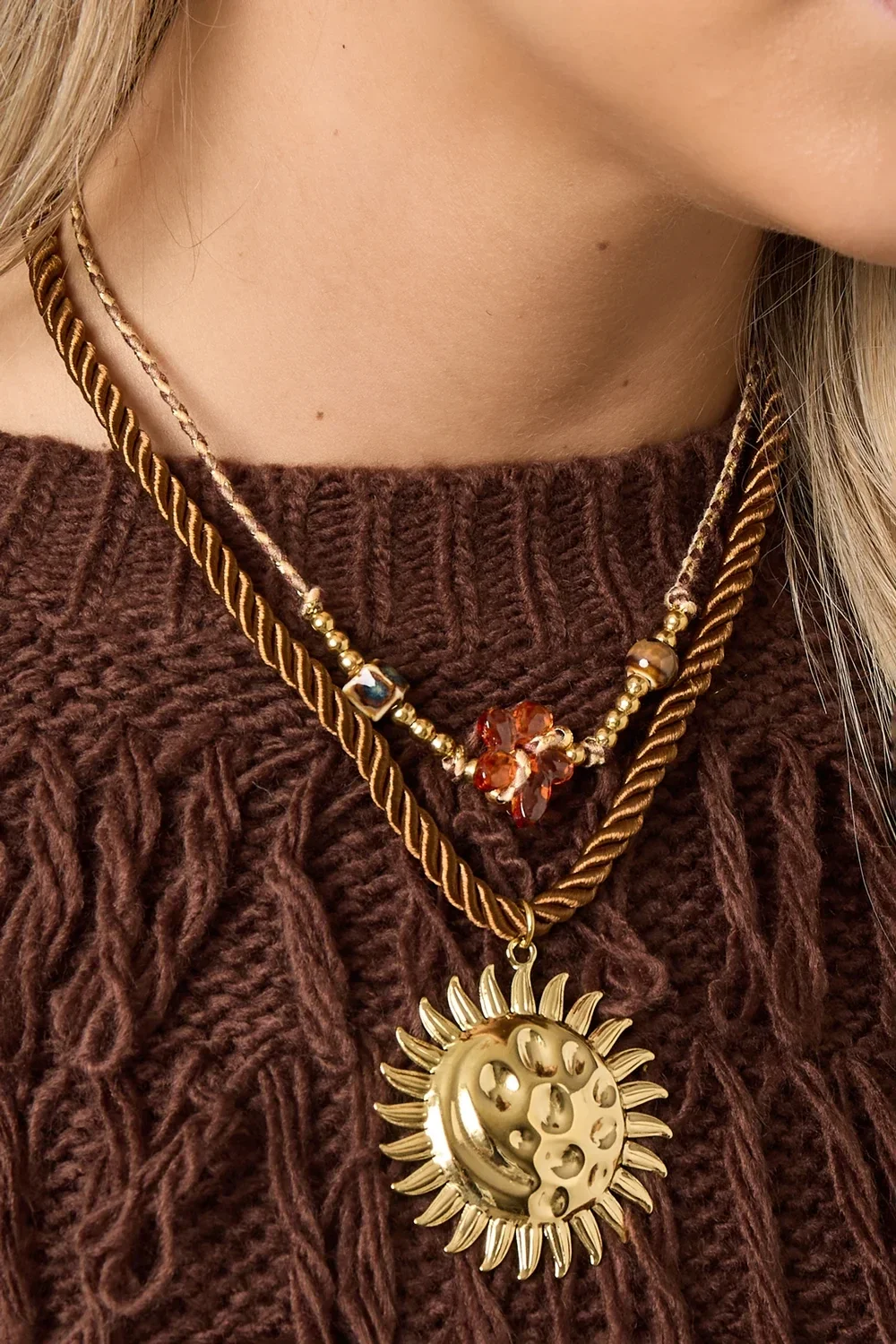 Touw ketting sunny - Brown