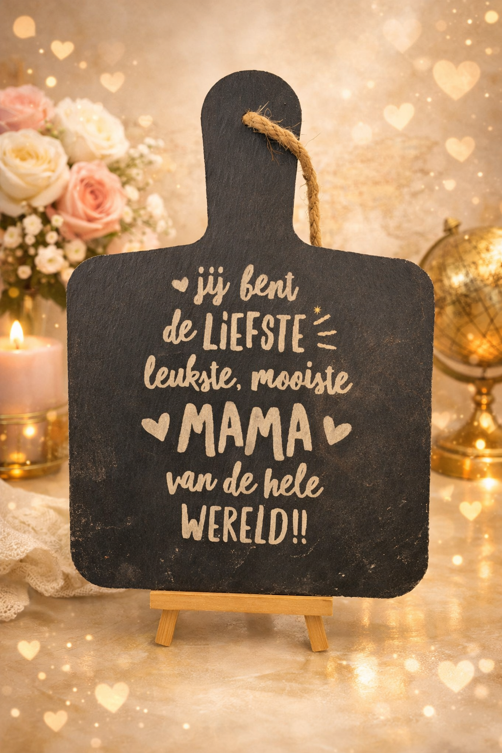 Leisteen plankje "MAM"