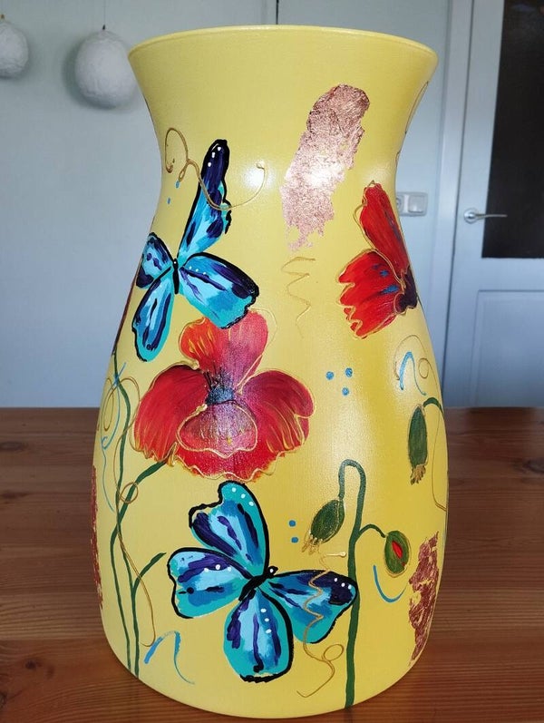Gele vaas 'Butterflies'