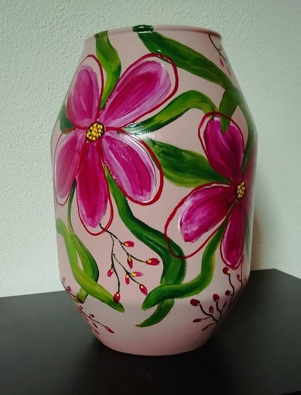 Vaas 'roze bloemen'