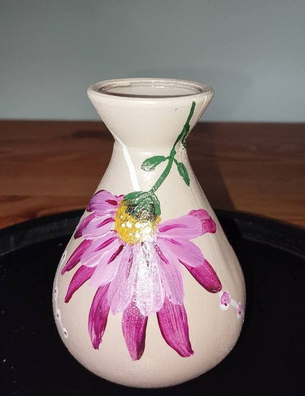 Vaasje 'sisal grote bloem'