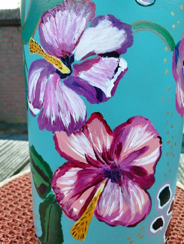 Vaas 'hibiscusbloemen'