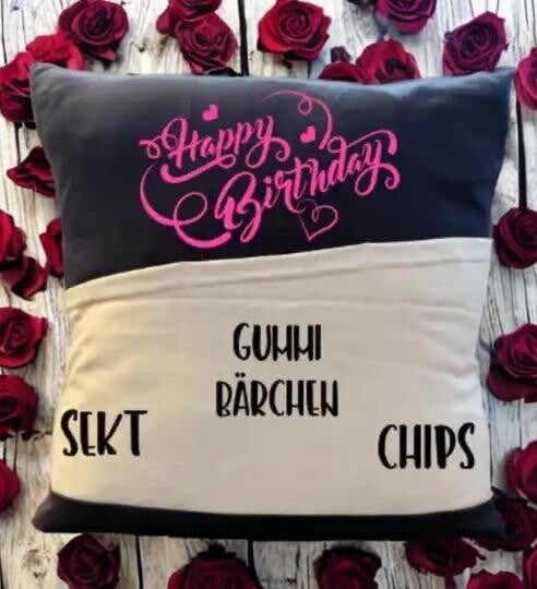 Snackkissen 40x40cm Happy Birthday