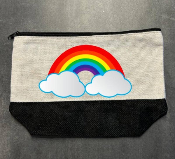 Kosmetiktasche Regenbogen mit Wolken